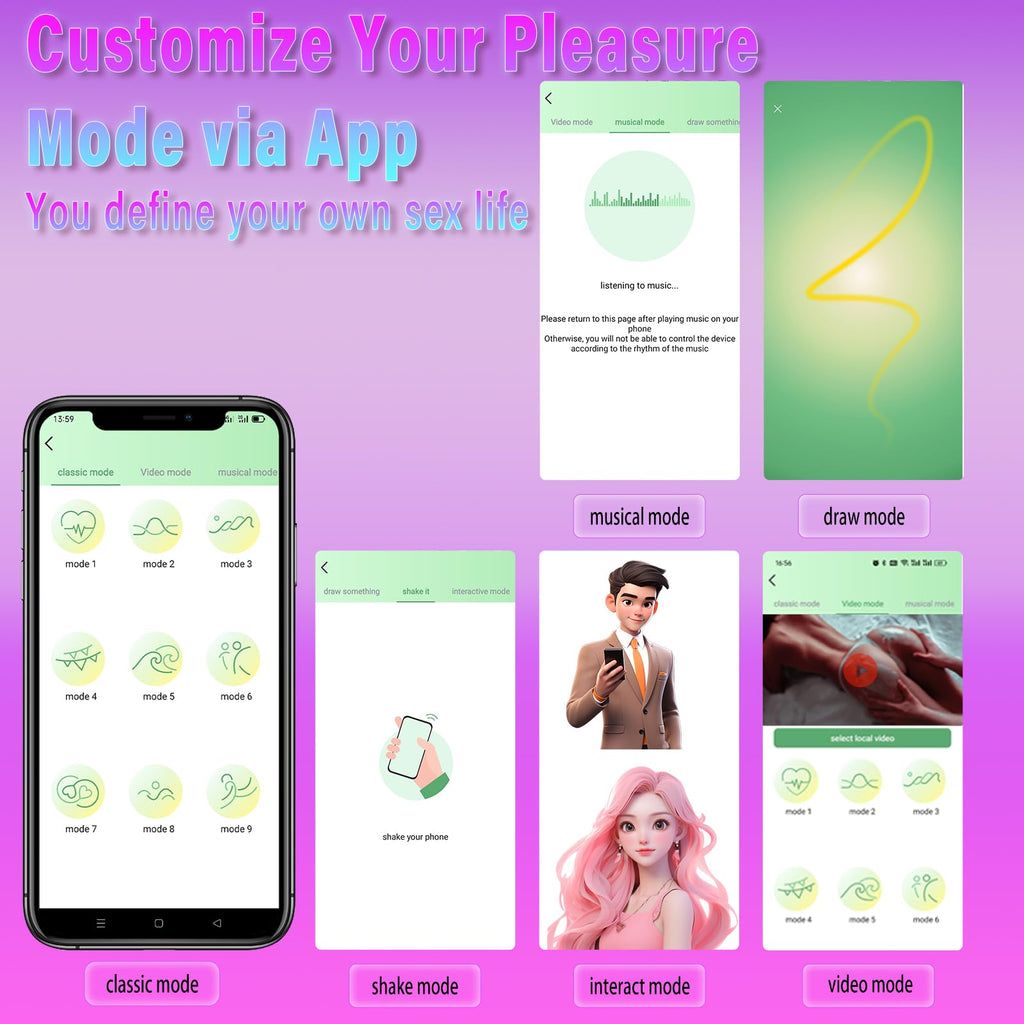 Vibrating Wearable G-Spot Egg Vibrator - Smart App Remote Control Pantie Vibe Dildo Anal Sex Toys With 10 Vibration Modes, Water