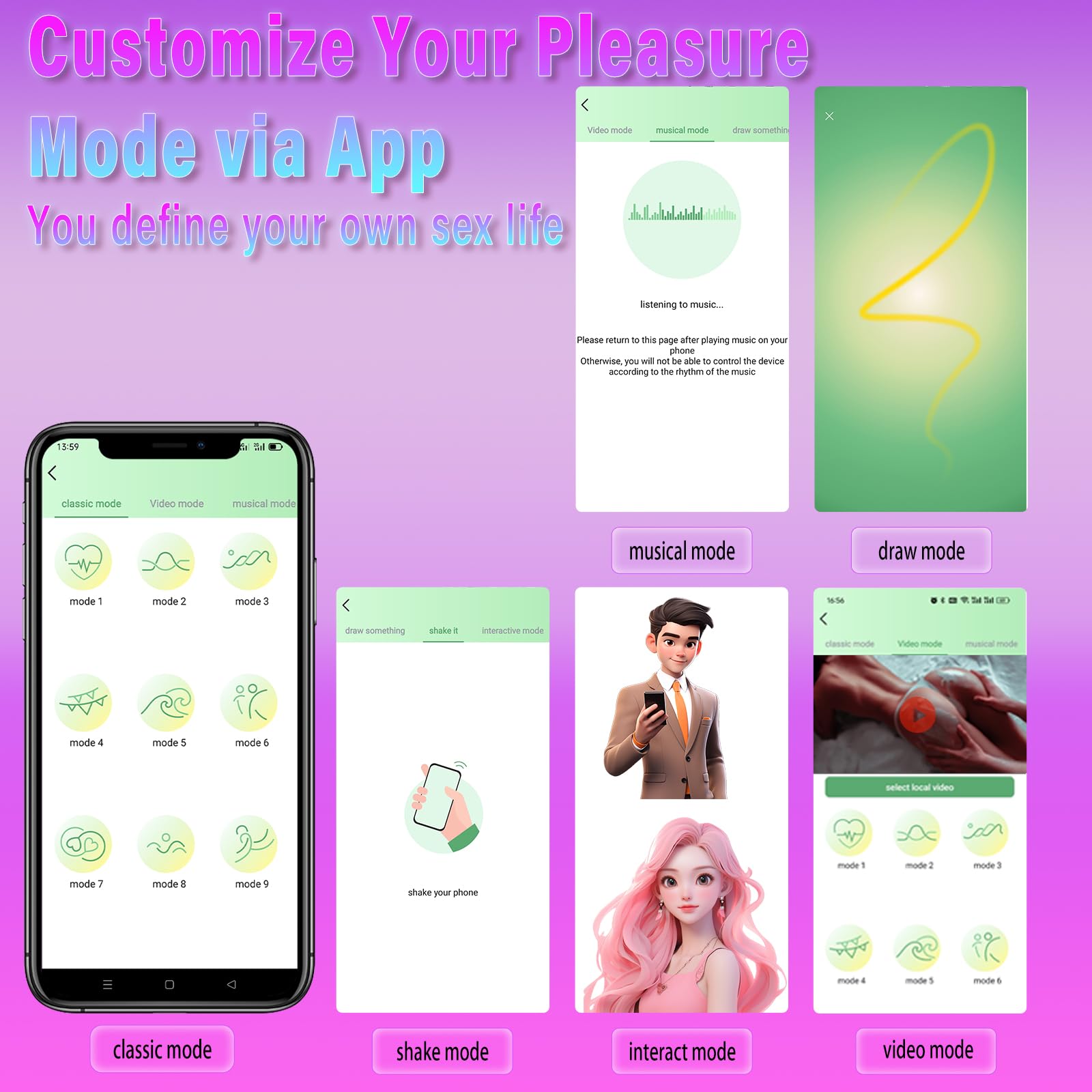 Vibrating Wearable G-Spot Egg Vibrator - Smart App Remote Control Pantie Vibe Dildo Anal Sex Toys With 10 Vibration Modes, Water