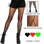 Flame Net Tights. - O/S / Black