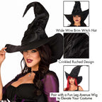 Large Ruched Witch Hat O/S Bla