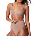 SPANXshape ExtraOrdinary Thong - Sculpting with Compression - Womens Shapewear Underwear - Recycled Nylon Fabric Blend - Cafe A