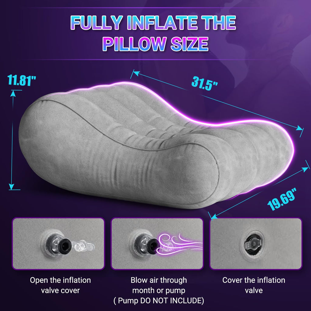 Gunwai Sex Pillow Couples Sex Toys, Sex Furniture for Bedroom Inflatable Lounge Sex Chair, Sex Wedge Sex Sofa Bedroom, Velvety A