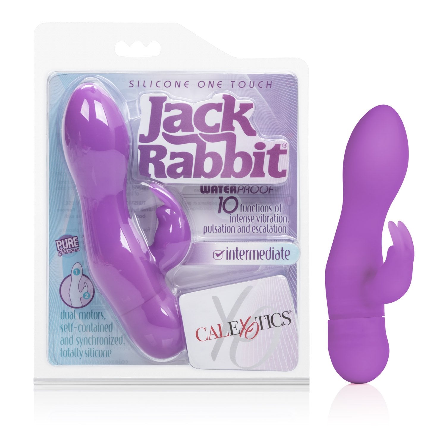 Calexotics Silicone One Touch Jack Rabbit     10 Function Waterproof Vibrator - Adult Sex Toys For Couples - Clitoral G Spot Mas