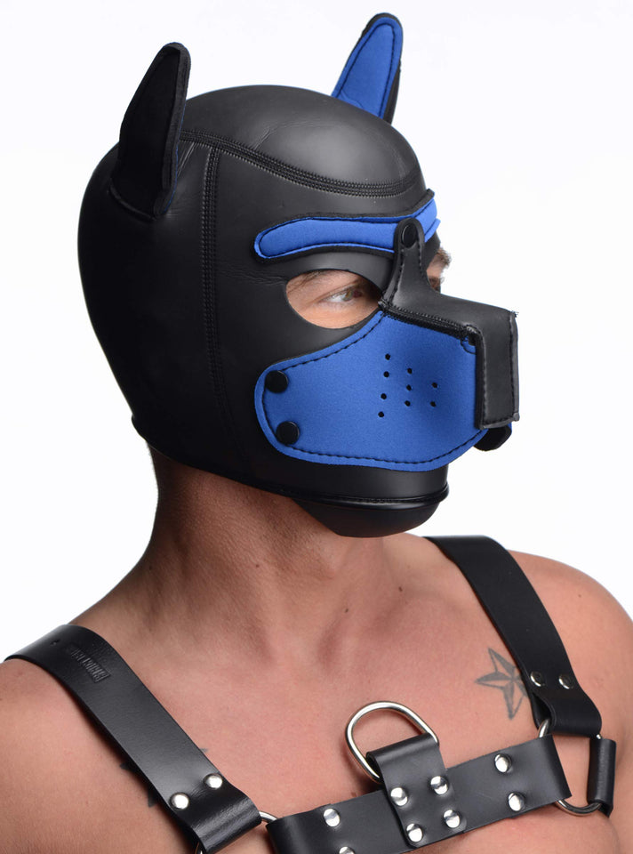 Master Series Spike Neoprene Puppy Hood - Blue