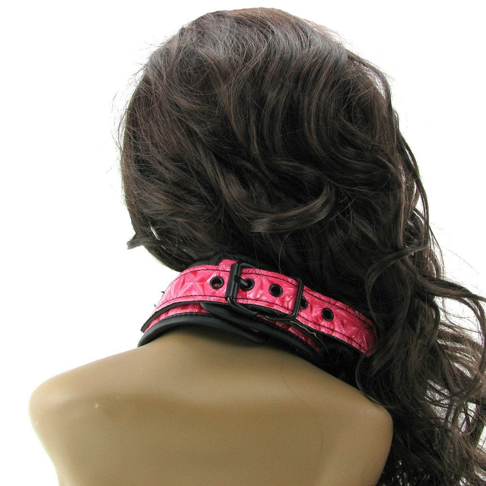 Sinful Adjustable Vinyl Collar, Pink
