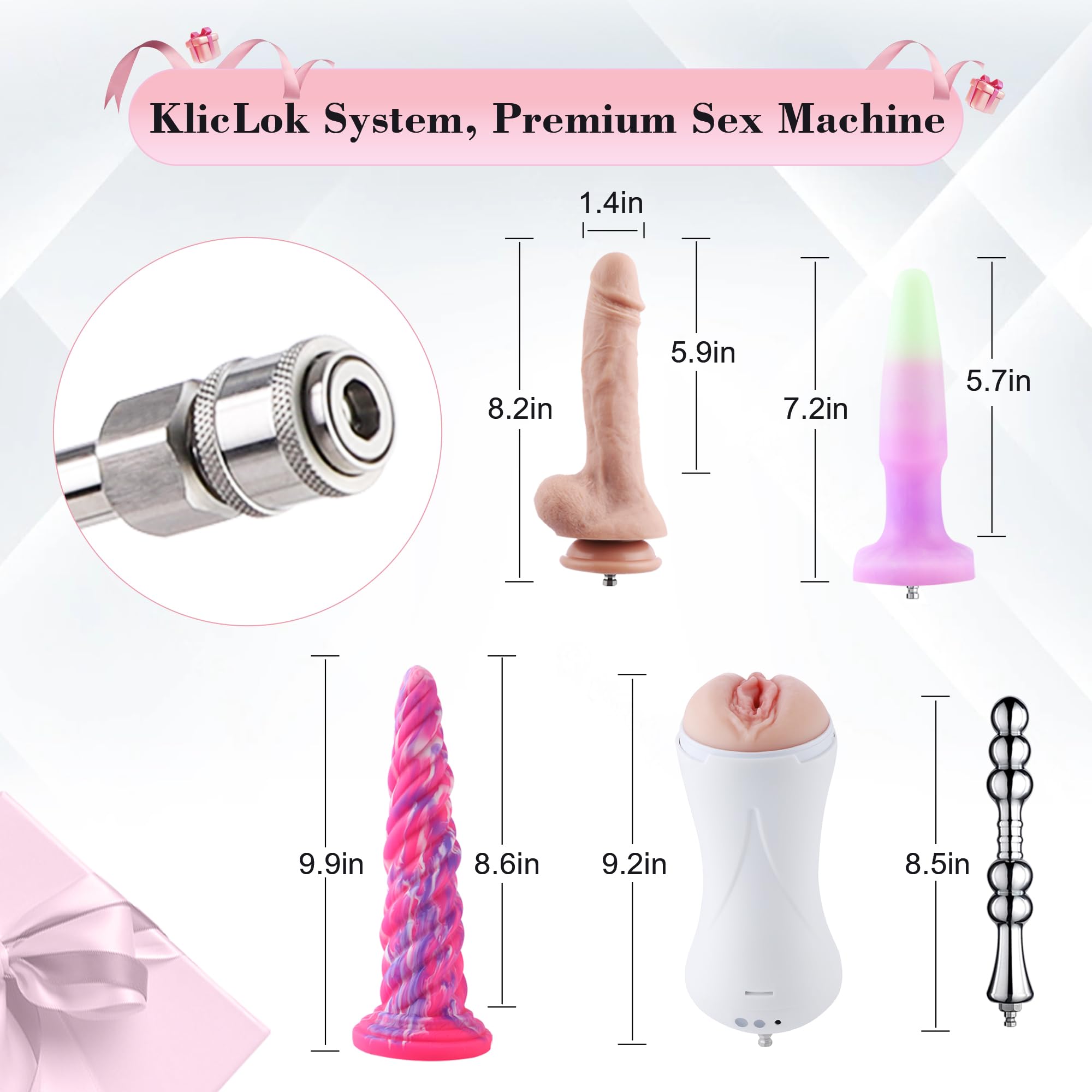 Hismith 100W Premium Sex Machine, APP Controlled Sex Machine with KlicLok System, Love Machine Gift Packaging for Anniversaries,