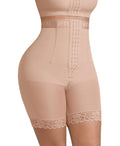 FeelinGirl High Waisted Shapewear Shorts for Women Tummy Control Faja Shorts Seamless Girdle Body Shaper Khaki Medium