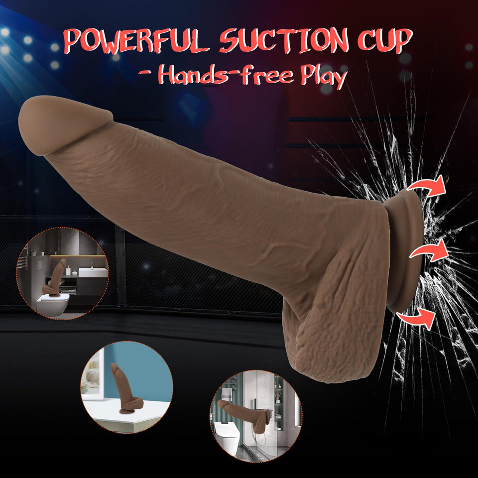 FIDECH Huge Realistic Dildo Sex Toys for Women, 10 '' *2.5 '' Diameter Big Realistic Dildos with Strong Suction Cup Hands-Free P