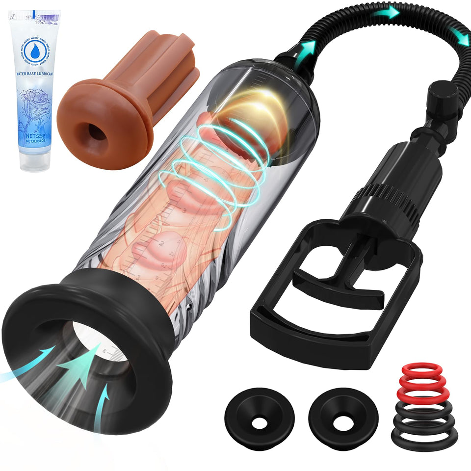 Penis Vacuum Pump, Manual Penis Enlarger Enlargement Extend Pump Air Pressure Device, Adult Male Sex Toys for Men Stronger Bigge