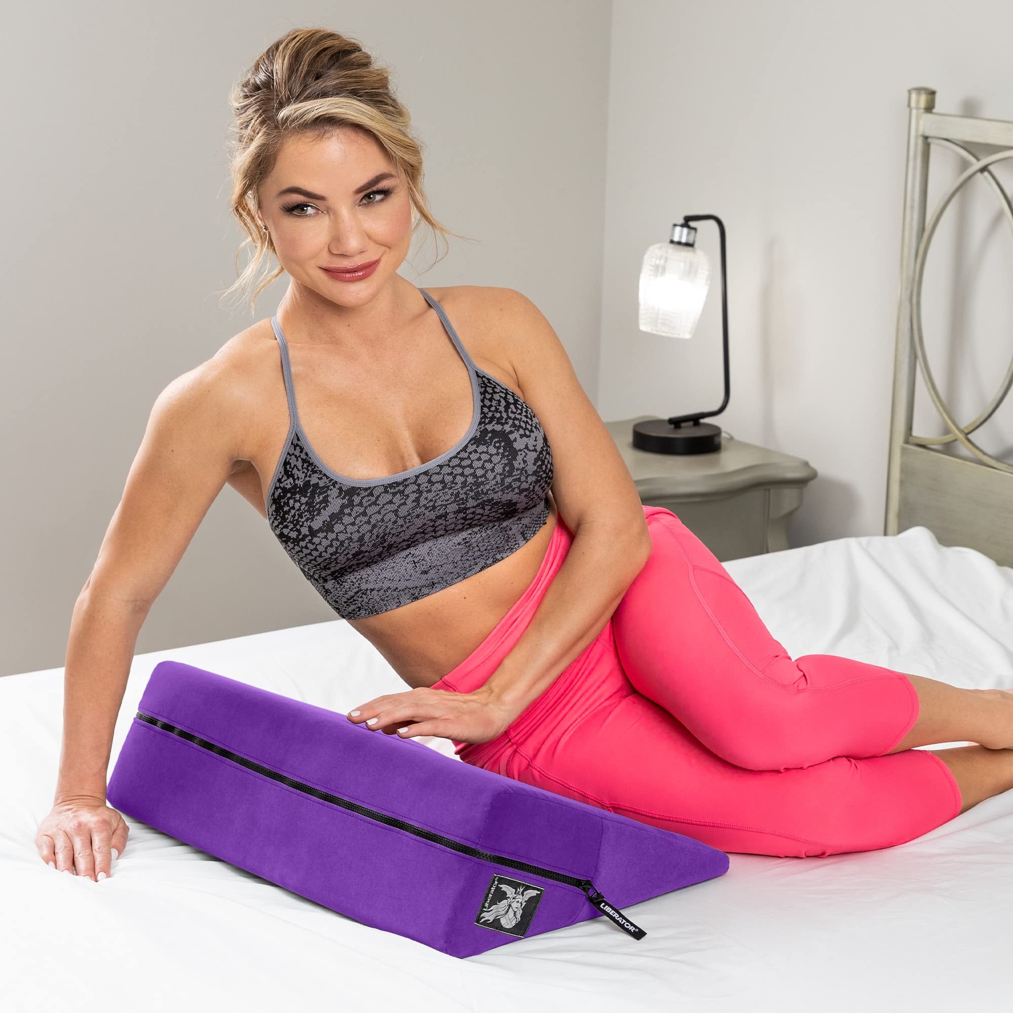 Liberator Wedge Intimate Sex Positioning Pillow, Purple Microfiber, 24 Inch.