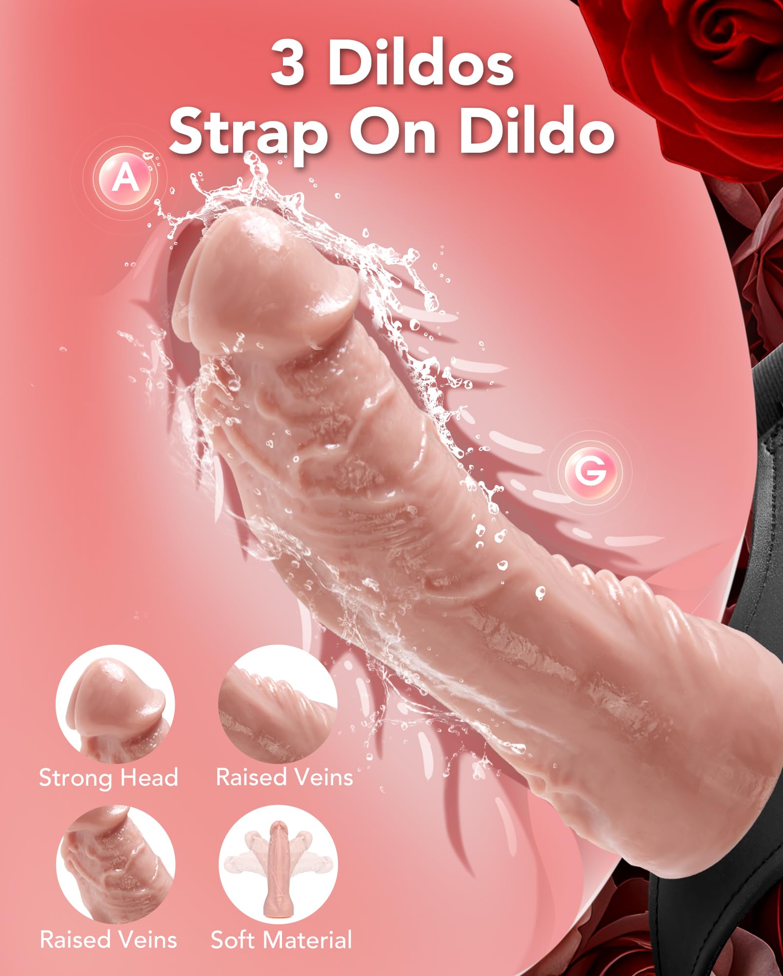 Strap on Dildo Adult Toys - UTIMI Strapon 3 Removable Realistic Silicone Dildos Consoladores Wearable Dildo Pants G-Spot Stimula