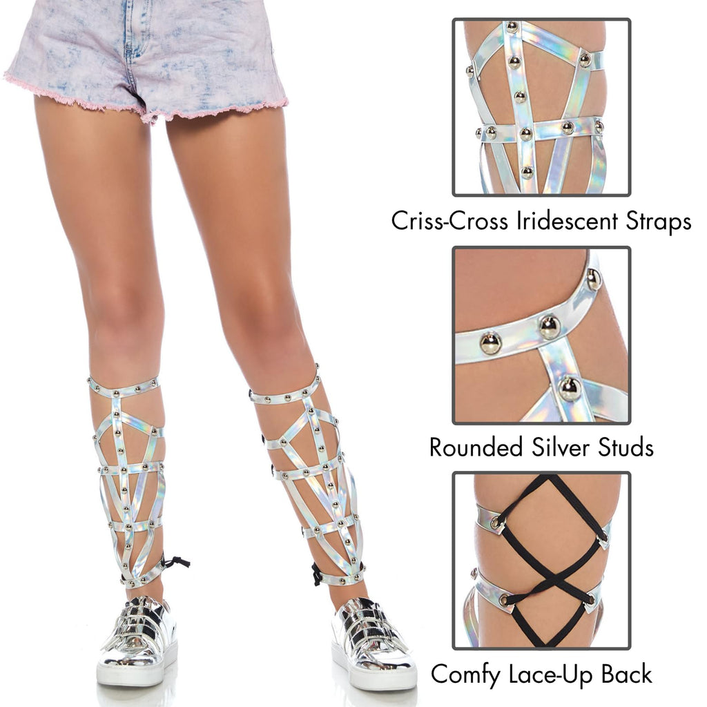 Iridescent Studded Shin Guards