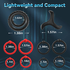 Silicone Penis Ring Set Sex Toys for Men, Amortoy 10 PCS Mens Cock Rings Penis Sleeve Shaft for Erection Enhancing, Soft Stretch