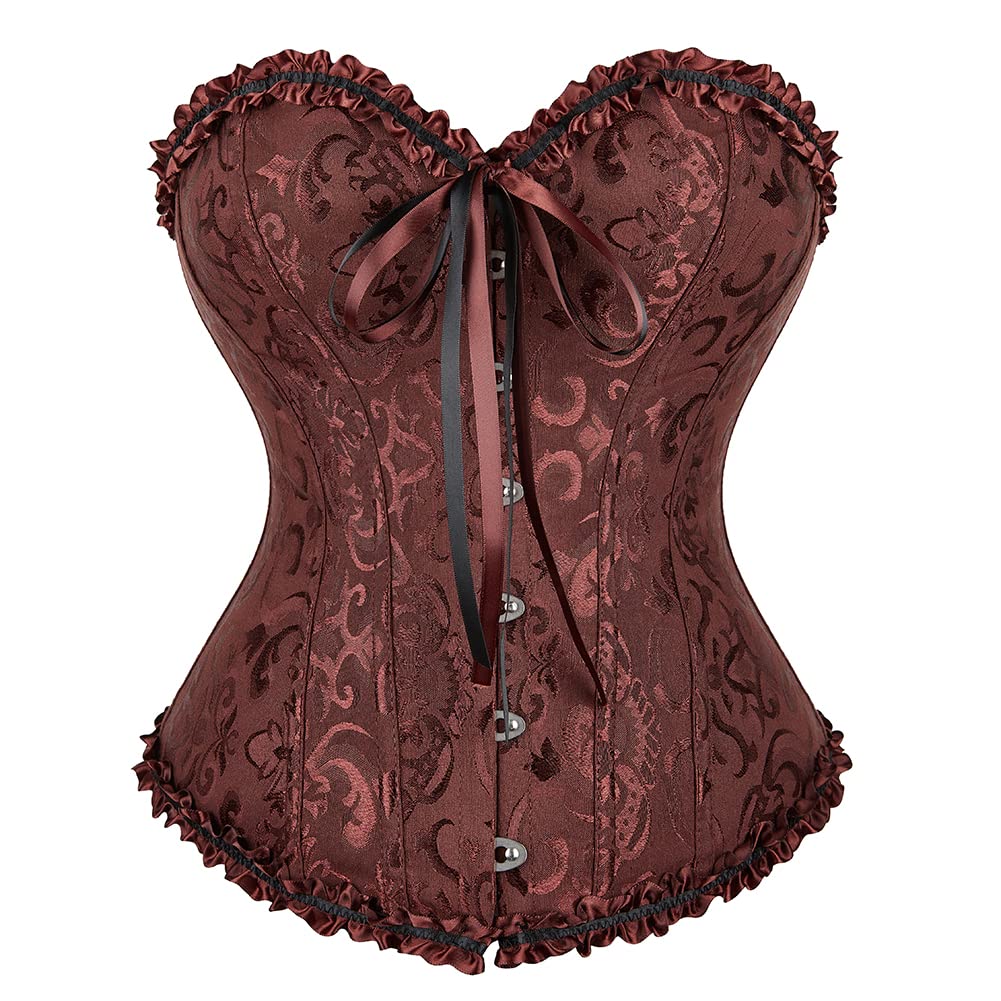 Brown Corset Top Corset Plus Size Brown Corsets for Women Steampunk Brown Corset Renaissance Corset Brown Size M