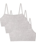 Fruit of The Loom Womens Spaghetti Strap Cotton Pull Over 3 Pack Sports Bra, Grey/Grey/Grey, 44 Plus