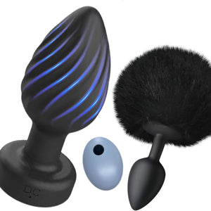 Adult Sex Toys for Men Anal Plug - 2Pcs Butt Plugs Training Set,Remote Control Prostate Massager Vibrating,Waterproof Vaginal An