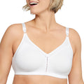 Bali Womens Double Support Cotton Stretch Wire-Free Bra, White, 42DD