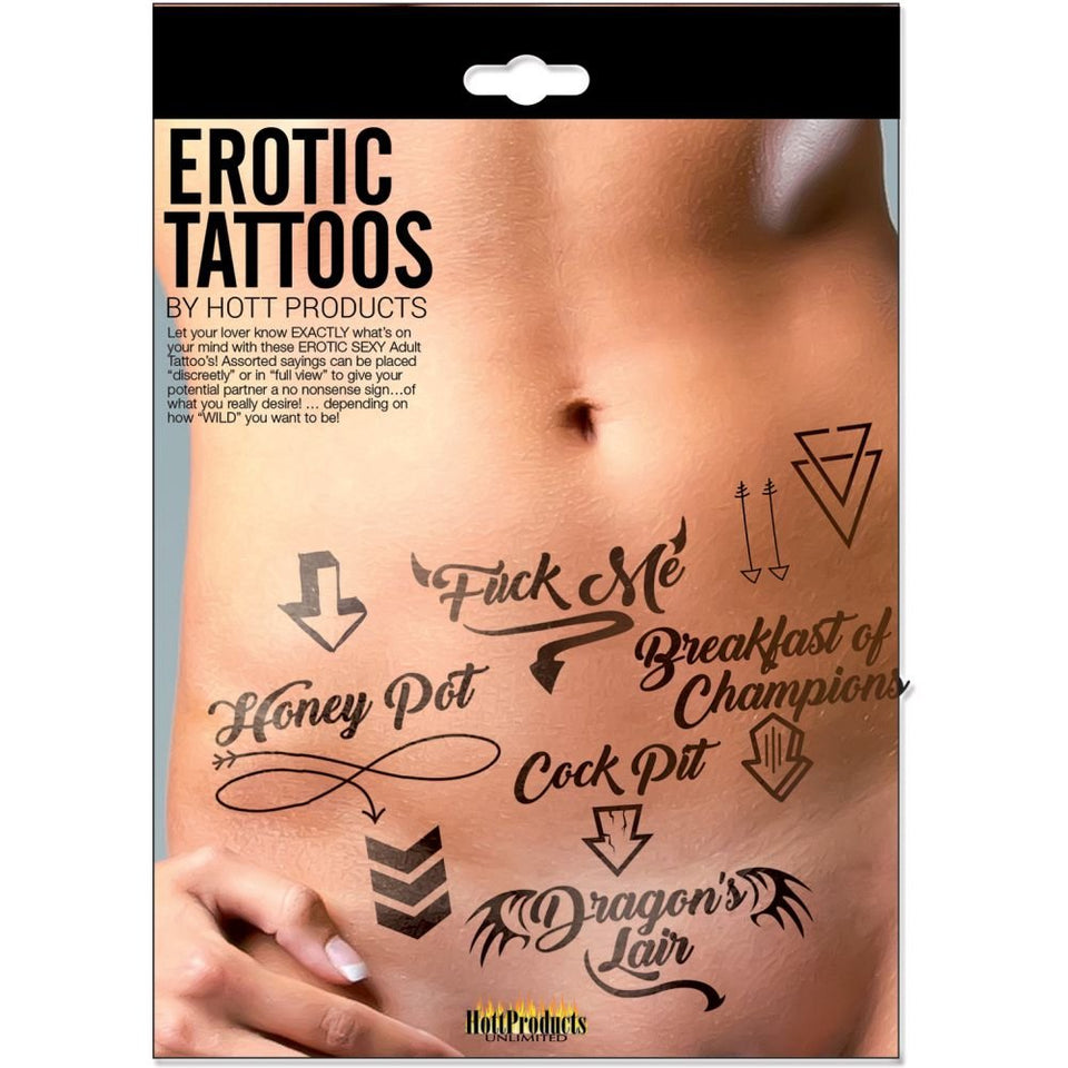 Adult Erotics Tattoos Assorted Pack