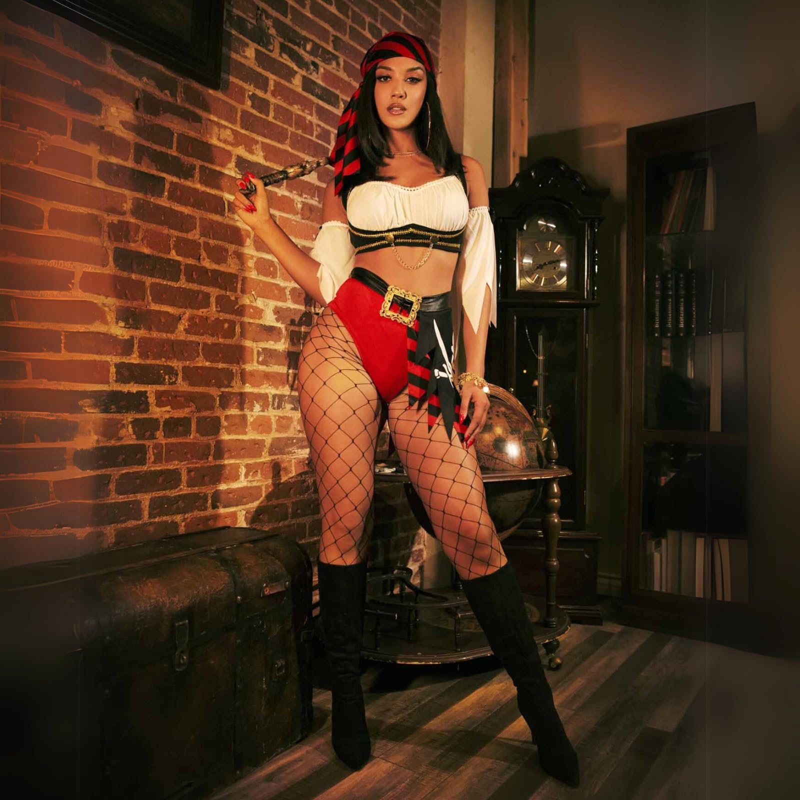 4 Pc Wicked Pirate Wench, Incl - Xs / Multicolor