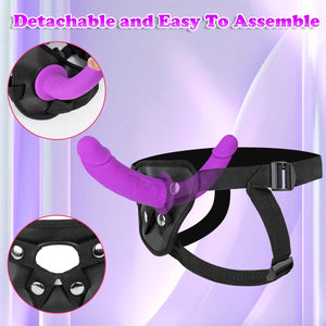 Strap On Dildo Womens Sex Toys - Double Ended Dildo Silicone Fantasy Long Dildos Hands Free Masturbators, Strap On Harness Big A