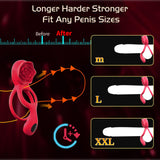 Vibrating Cock Ring with Rose Clitoral Stimulator Testicle Massager, Pleasure Penis Ring Vibrator Couples Adult Sex Toys for Men