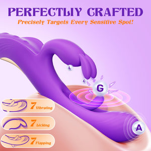 Vibrator Sex Toys for Women - 4IN1 Rabbit Vibrators Adult Toys with 7 Flapping & Vibrating & Tapping Modes, New APP G Spot Anal