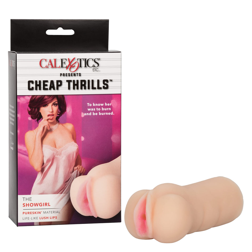CalExotics Cheap Thrills The Showgirl - Travel Sized Male Masturbator - Silicone Masturbation Sleeve - 4.75-Inch Adult Male Sex 