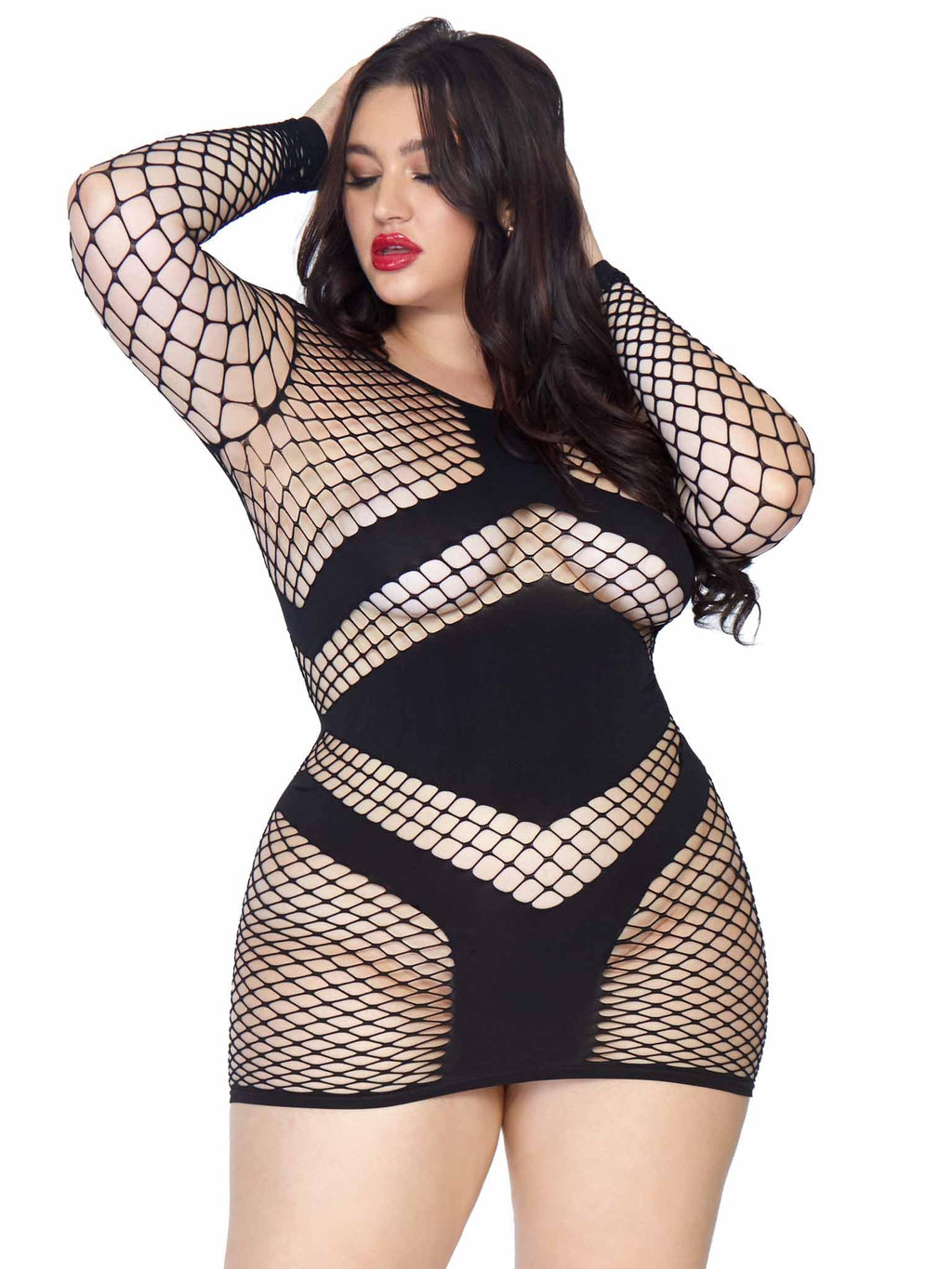 Diamond Net Long Sleeved Mini