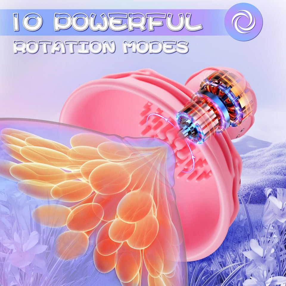 Nipple Toys Women Sex Toys - 3IN1 Rose Sex Toy Sex Machine with 10 Powerful Rotation Modes for Nipple Clitoral Stimulator Massag