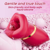 Vibrator Adult Sex Toys for Women - 4IN1 Mouth Suction Clitoral Liquid Silicone Vibrator 10 Tongue Licking 3 Sucking Nipple Suct
