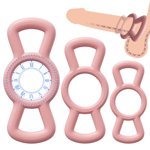 Silicone Cock/Penis Rings Set with 3 C-Ring Set - Helps Create Firmer and Thicker Erections - Side Tabs for Easy Removal and Adj