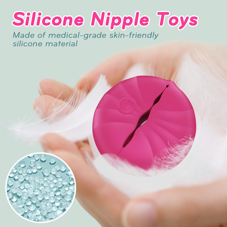 lvhua Nipple Toys Nipple Vibrator, Nipple Clamps Sex Pleasure Women with 10 Vibration Modes, Silicone Lightweight Invisible Nipp