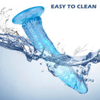 7.9 ' ' Blue Soft Realistic Dildo, Jelly Dong Stimulator with Strong Suction Cup for Hands-Free Play, Lifelike Penis Adult Sex T