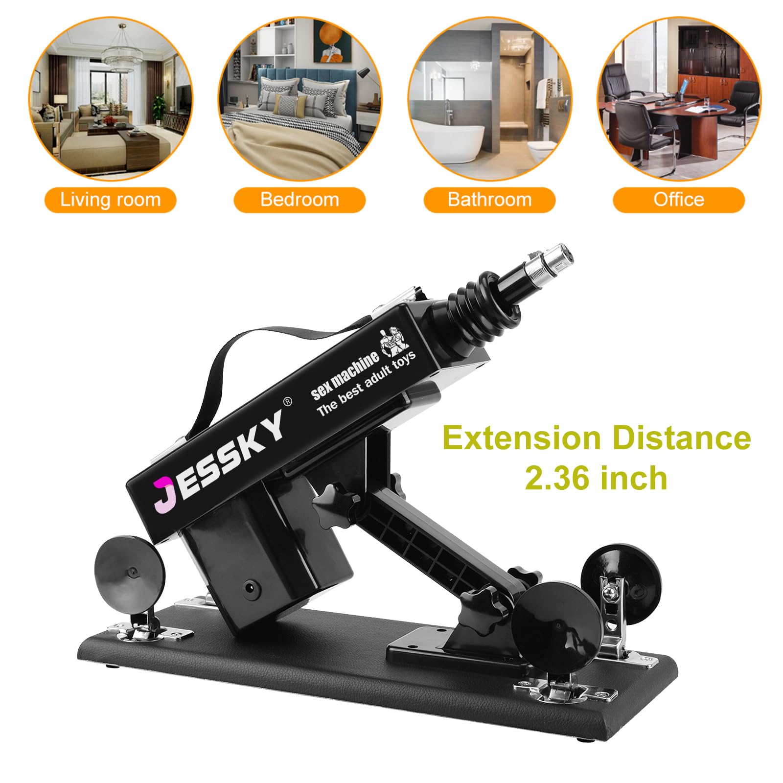 Jessky Automatic Sex Machine, 3Xlr Connector Love Machine Adjustable Adult Sex Toys With 8 Attachments For Couples Men And Women
