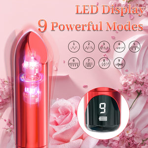 Women Sex Toy Bullet Vibrator - Mini Vibrator for Women Precision G Spot Clitoral Nipple Anal Sex Stimulation with LED Display,