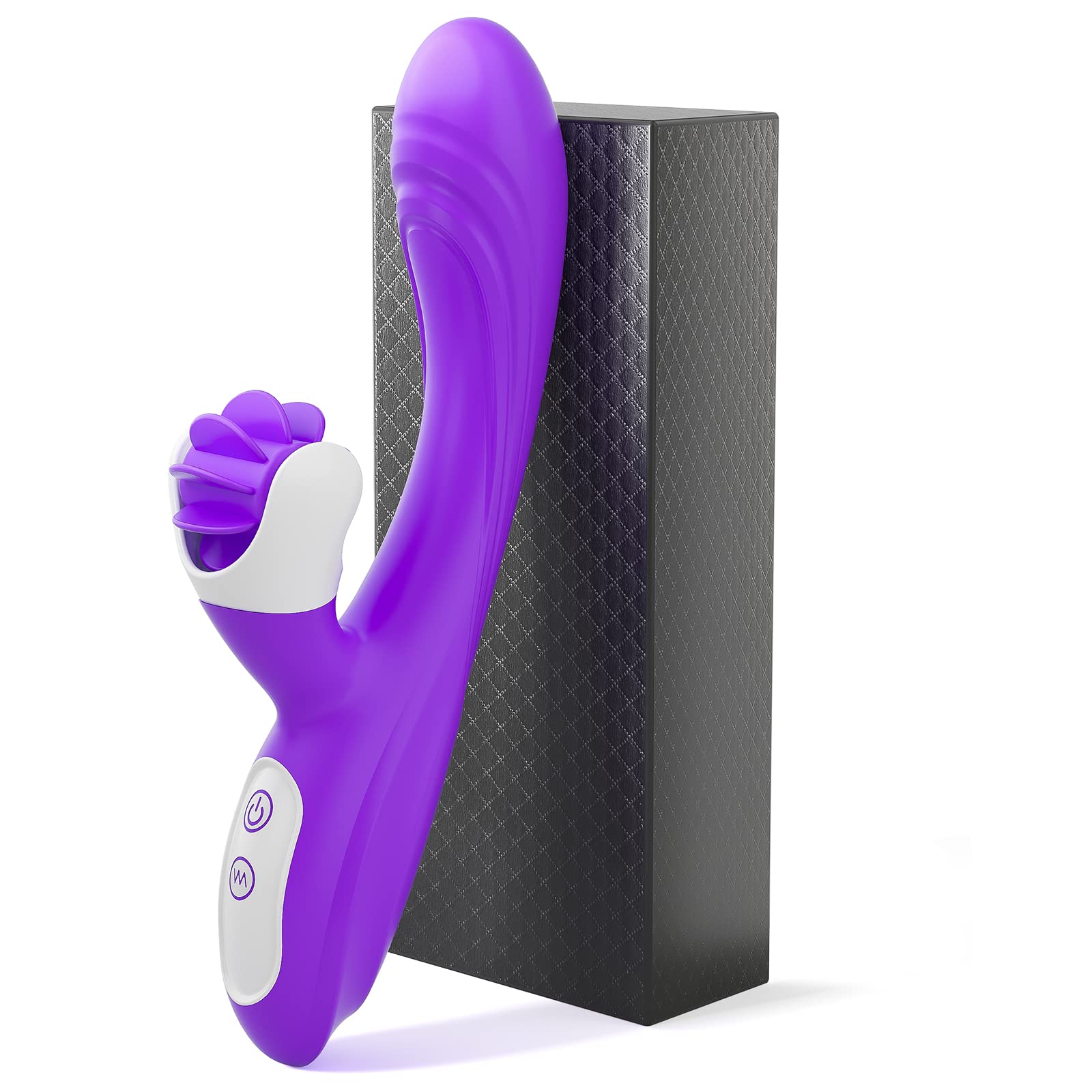 2in1 G Spot Vibrator Sex Toys for Women and Couple, Thrusting Body-Safe Silicone Vibrator Rabbit with 9 Rotating & 9 Vibrating M