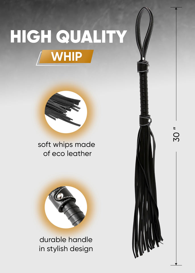 RIDIN Sex Whip for Spanking BDSM Bedroom Flogger Kit Adults Bondage Paddles Sex Whips and Ticklers Flogger Spanking Sex Set Feti