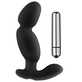 (D) Prostate Pro Soft Angled T Anal Prostate Massager Black W/C Rings