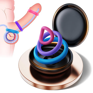 Sex Toys Silicone Penis Ring - Multi-Coloured Cockring Cock Sexual Stimulation Device with 3 Pcs Different Sizes for Erection En