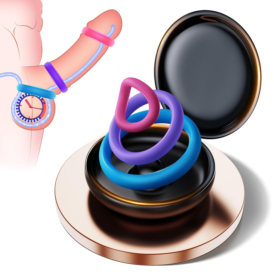 Sex Toys Silicone Penis Ring - Multi-Coloured Cockring Cock Sexual Stimulation Device with 3 Pcs Different Sizes for Erection En