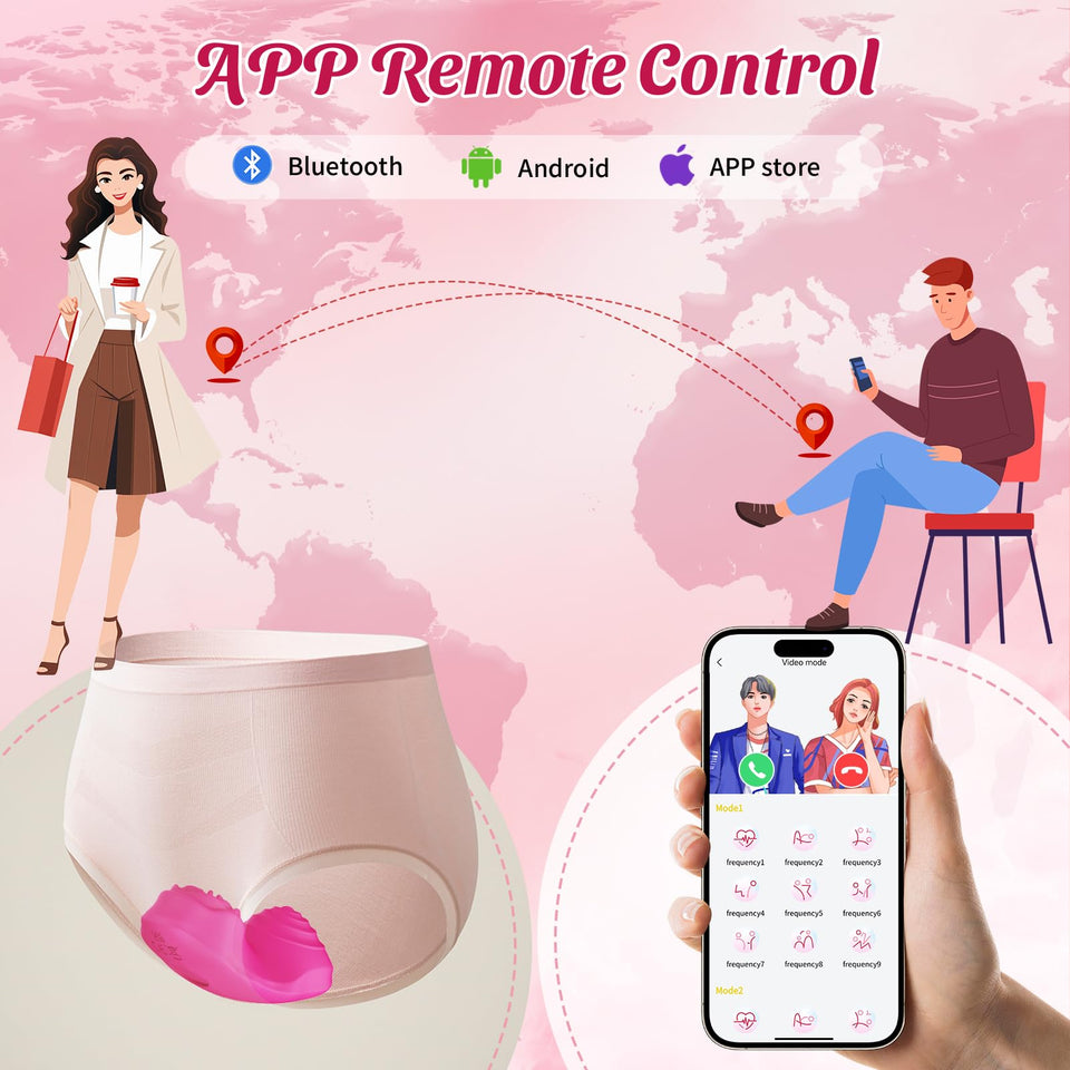 LUKIKI Adult Toys Female Sex Toys - Wearable Panty Vibrator with Rose Design, 9 * 9 Vibrating Women Sex Toy for Clit Stimulation