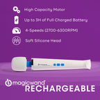 Magic Wand Massager Rechargeable Hv-270 - Cordless Multi-Function Variable-Speed Neck Massager With Soft Silicone Head - Persona