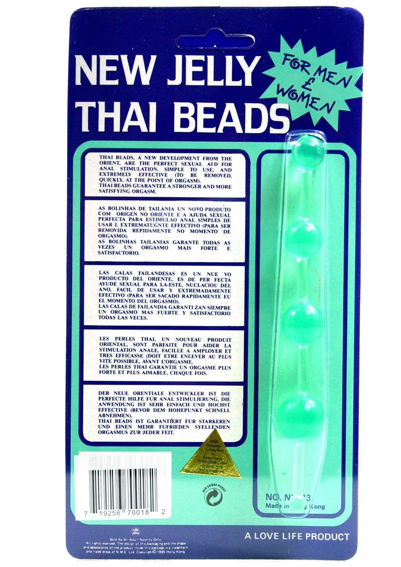 Golden Triangle Jelly Thai Anal Beads - Green