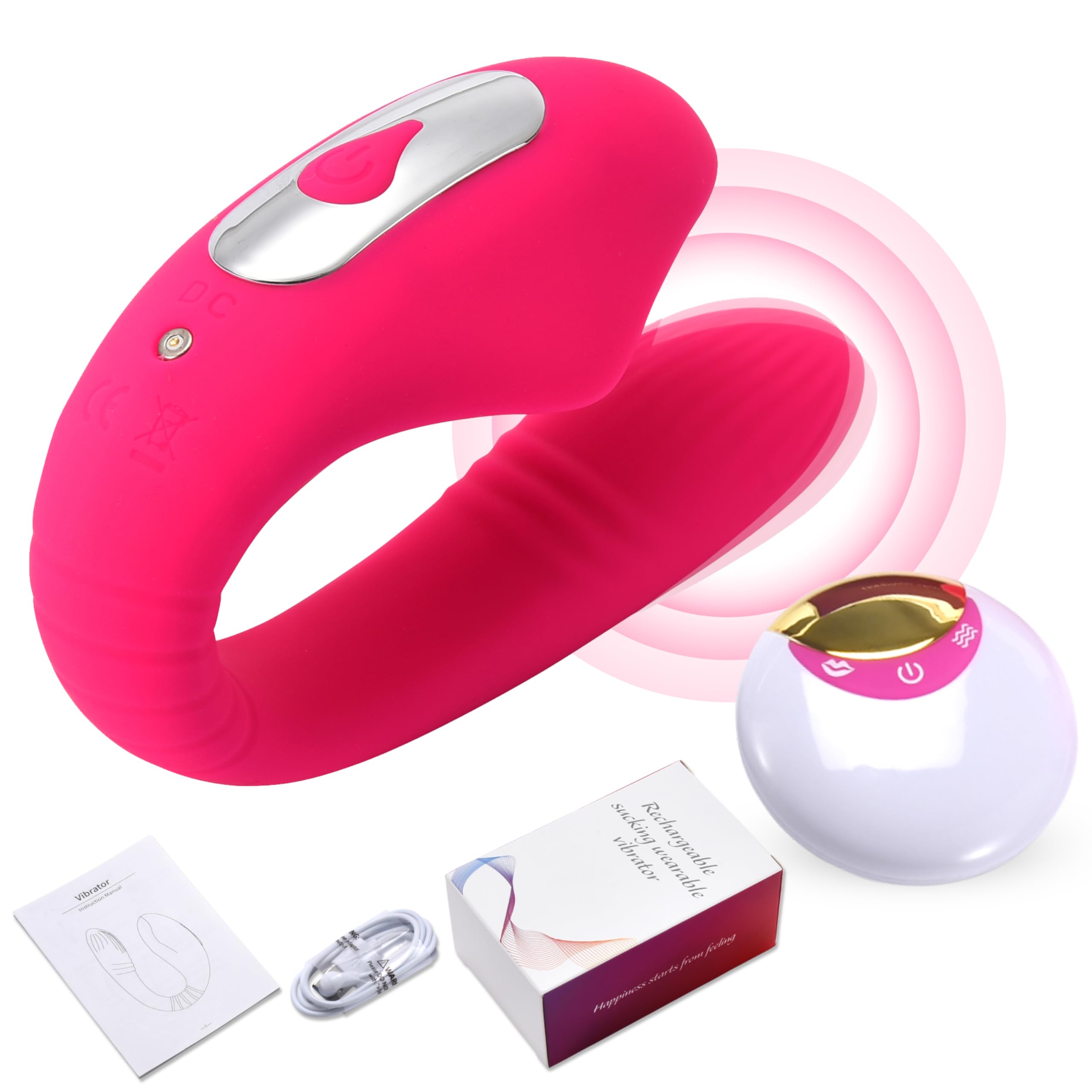 Sweet Vibrations Clitoral Sucking Vibrator - Dual Stimulation Adult Sex Toys - Suction Vibrator for Clit and G Spot Stimulation 