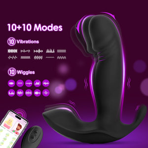 Sex Toy G Spot Vibrator Dildo -Wearable App Remote Control Panty Vibrators with 10 Quickly Wiggling & Vibrating Modes Anal Sex T