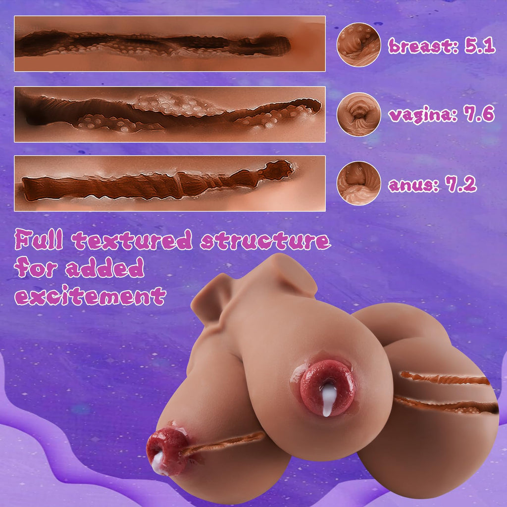 Zonbik 24lb Adult Sex Doll Male Masturbator, 4 in 1 Female Torso Love Doll with Big Boobs, Big Ass, 3D Realistic Torso Sex Dolls