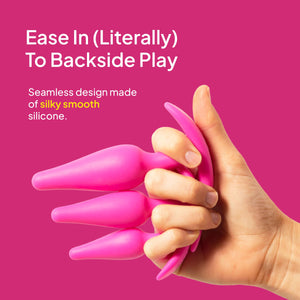 Hello Cake Tush Pops - Butt Plug Training Set - 3 Sizes for All Levels of Anal Play - Tapered Tip with Flared T-Base - Body-Safe