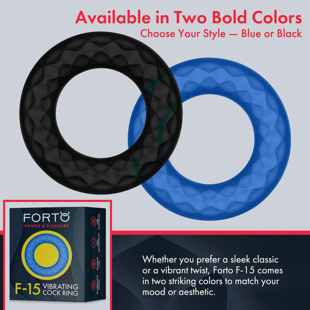 Forto F-15: Silic Vibrating Cockring Bk