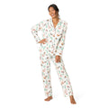 P.J. Salvage Womens Cotton Flannel Long-Sleeve Top, Pant and Headband 3-Piece Pajama Set, White, M