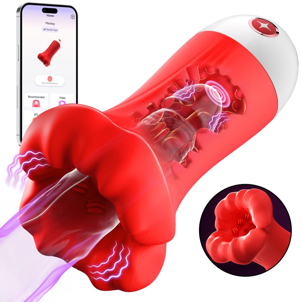 Uoffile Male Masturbator Sex Toys for Men - 4IN1 Penis Vibrator Pocket Pussy Pump with 9 Training Stroker Modes & App Remote Con